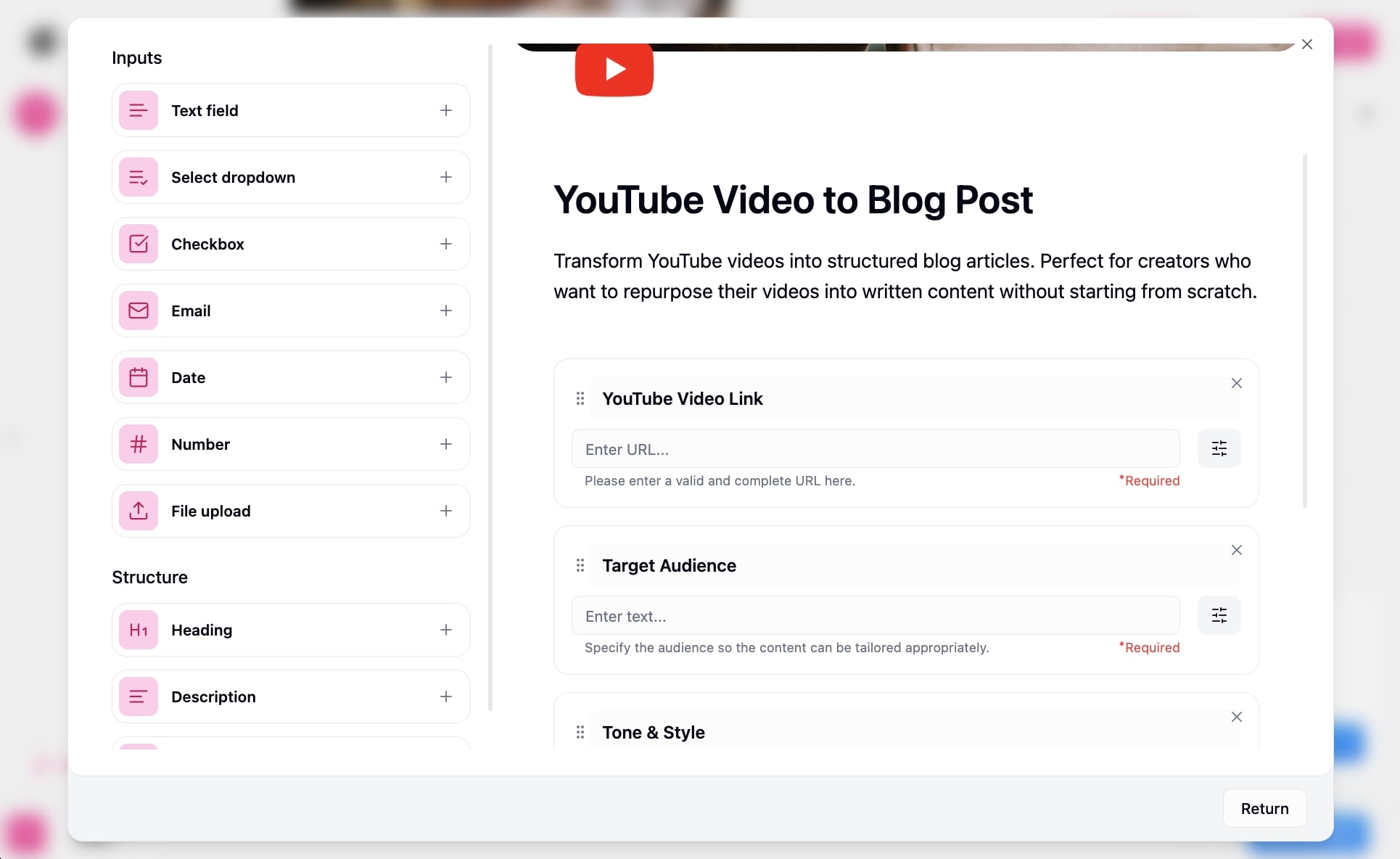 YouTube to SEO blog agent