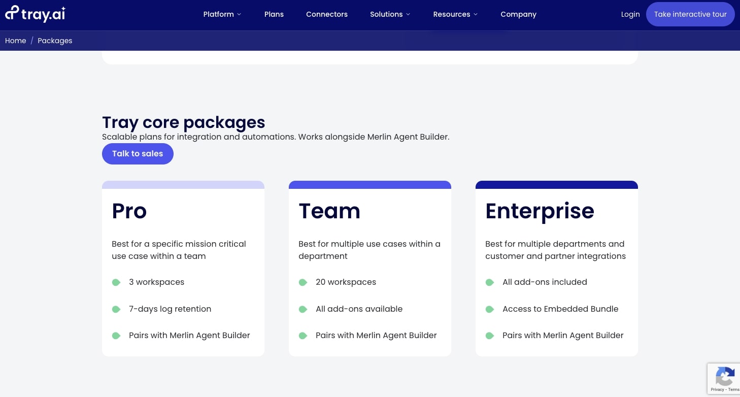 Tray.ai pricing plans