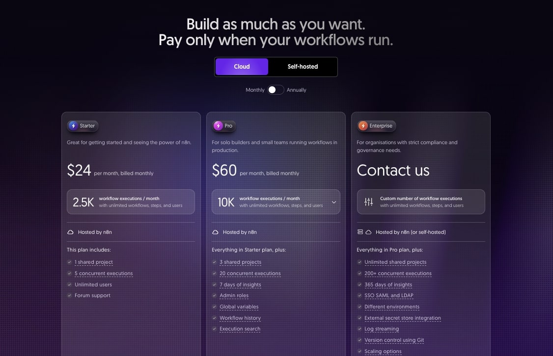 n8n pricing plans
