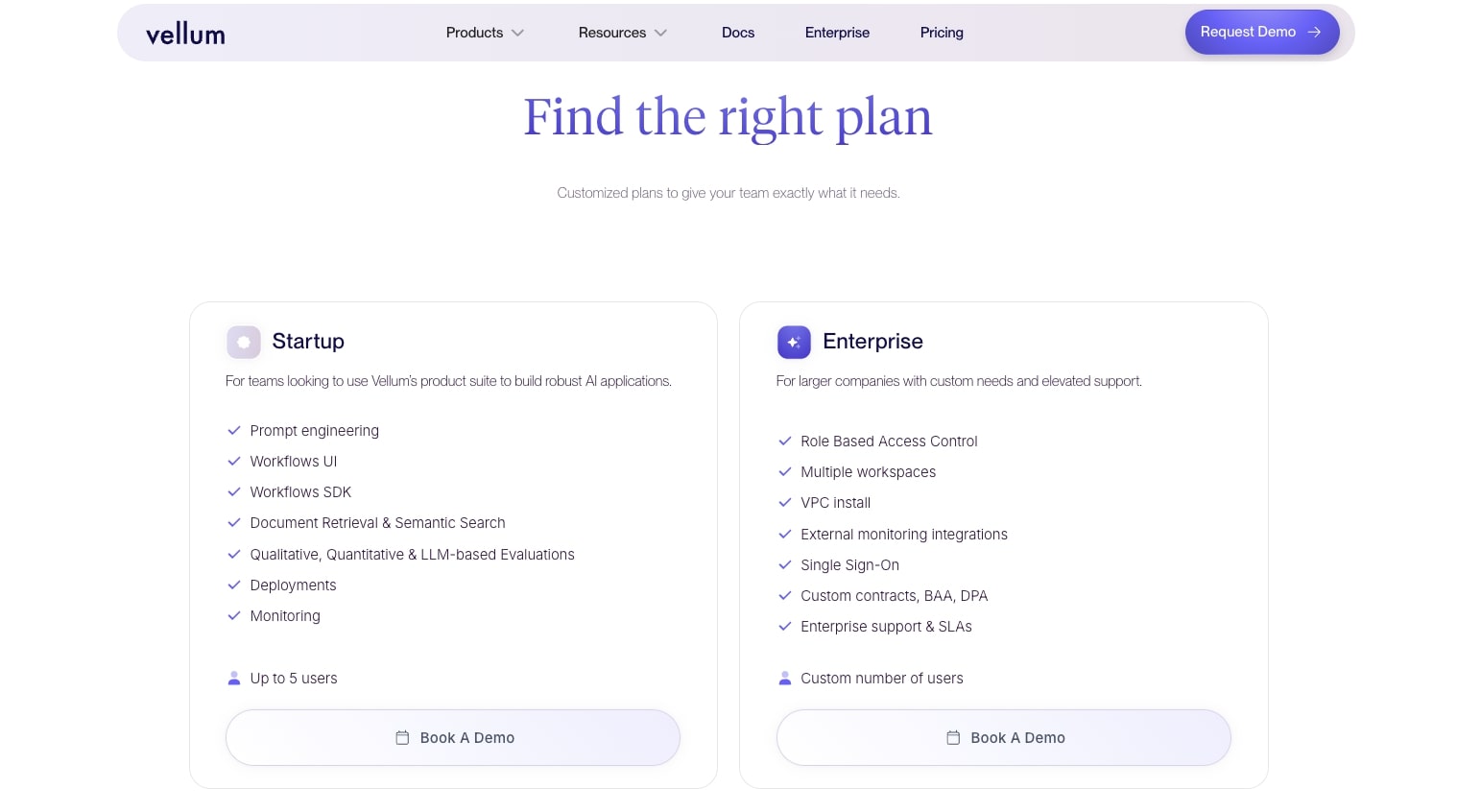 Vellum AI pricing plans