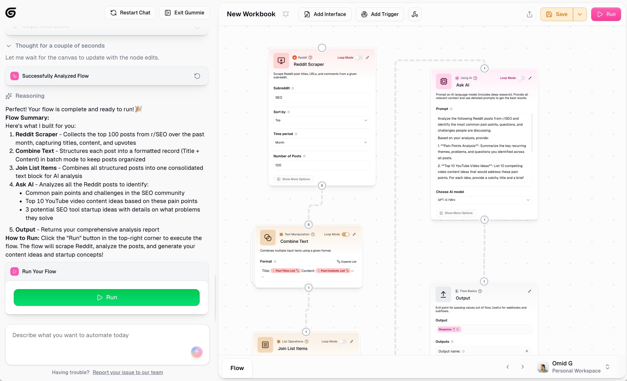 Full web scraping workflow