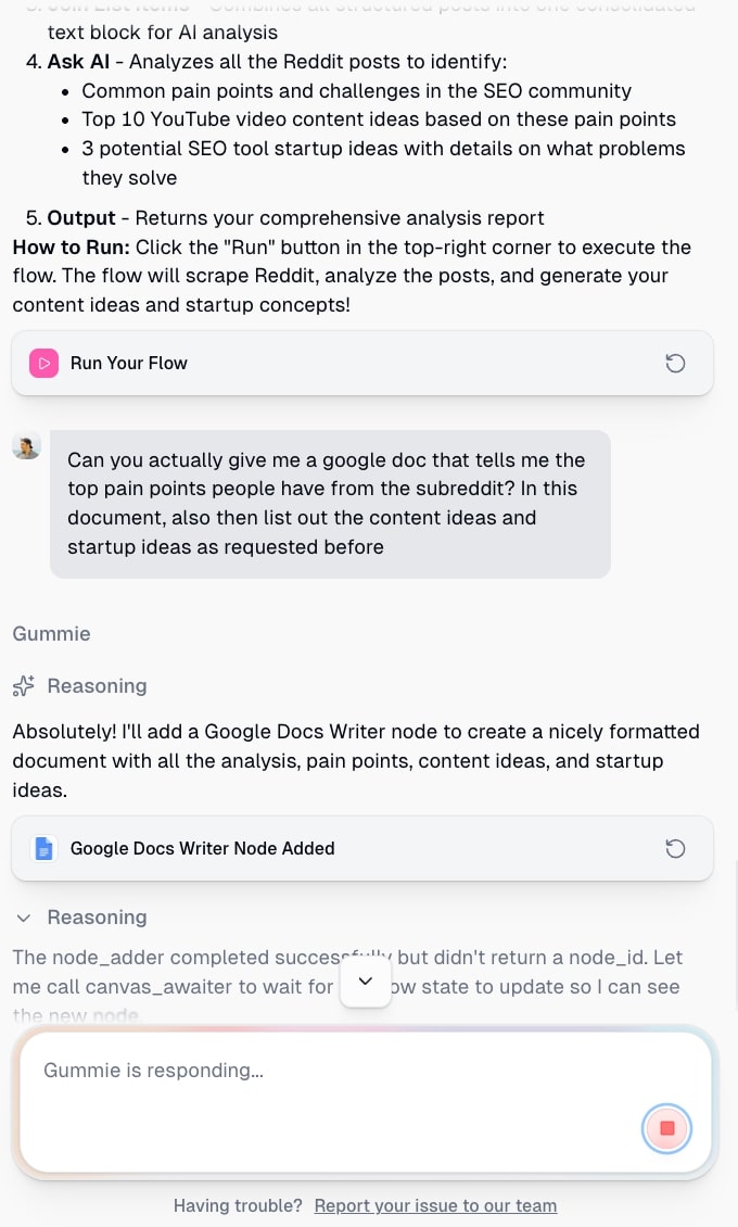 Adding a modifying prompt