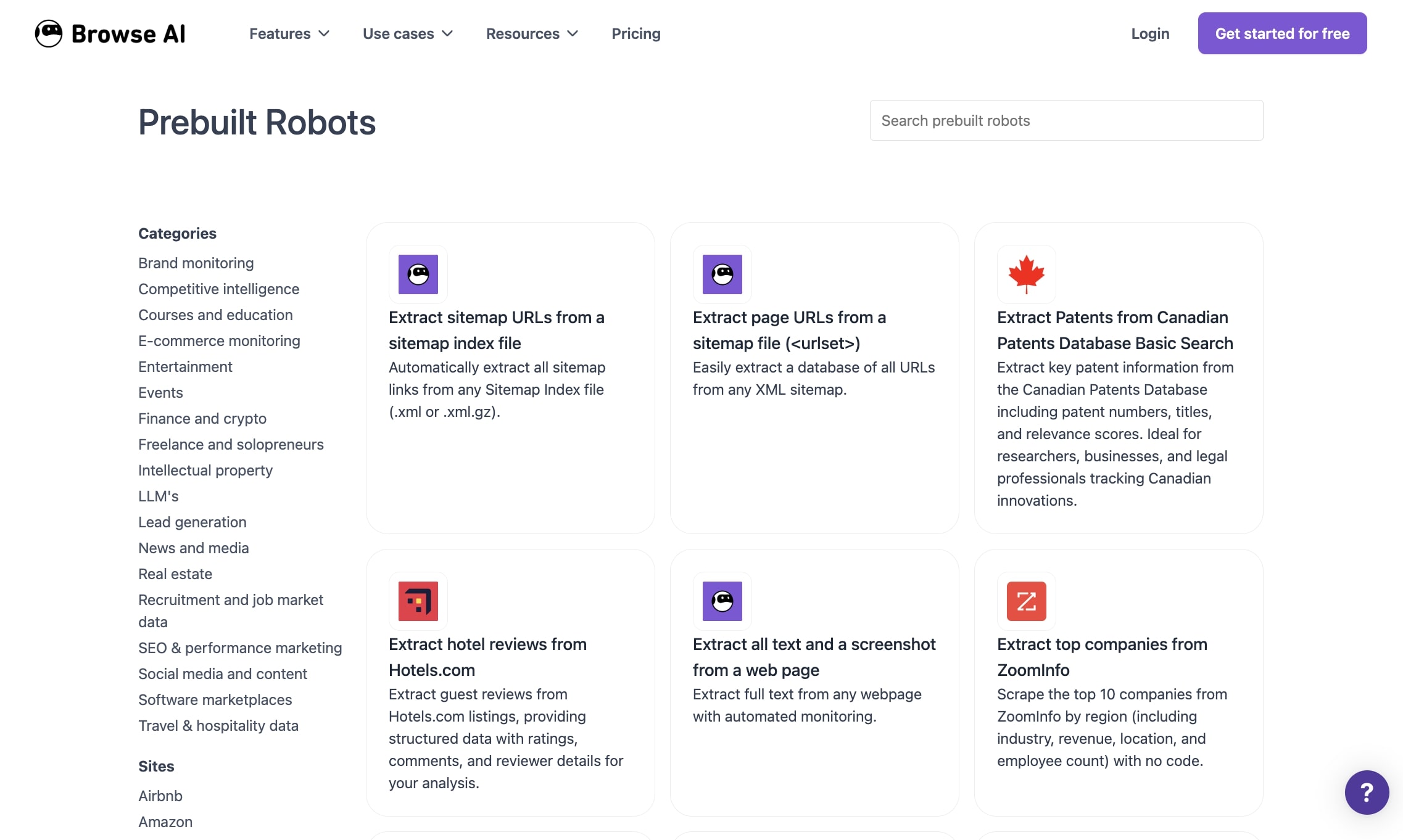 Browse AI templates