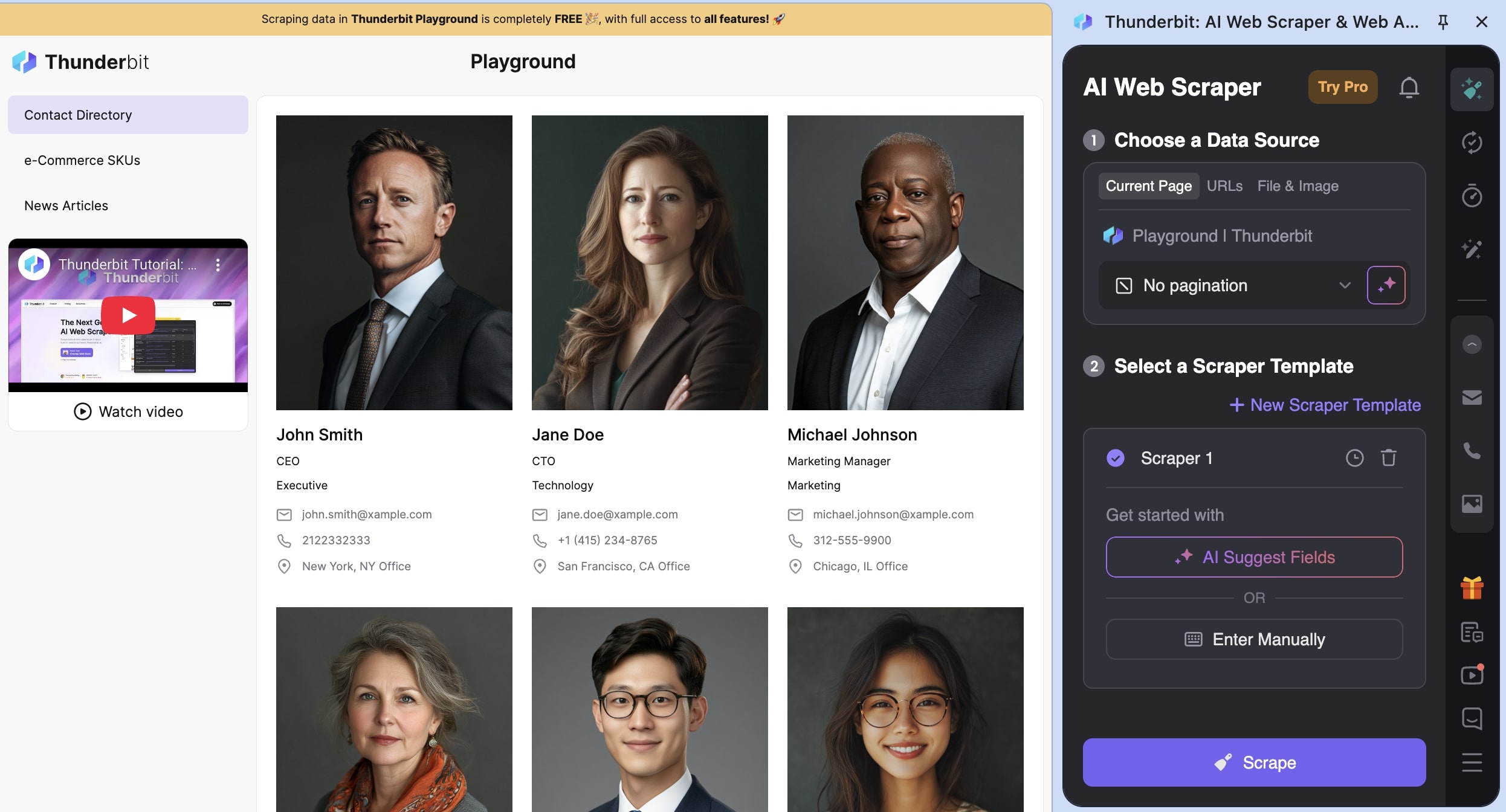 Thunderbit chrome extension