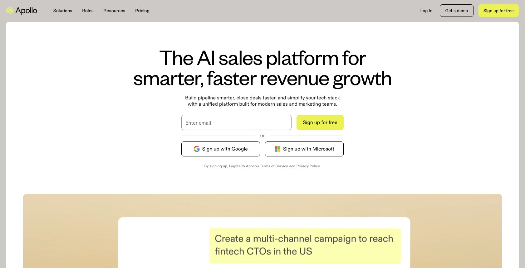 Apollo sales tool
