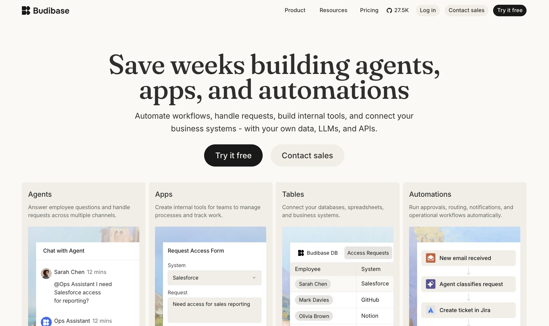Budibase agent platform