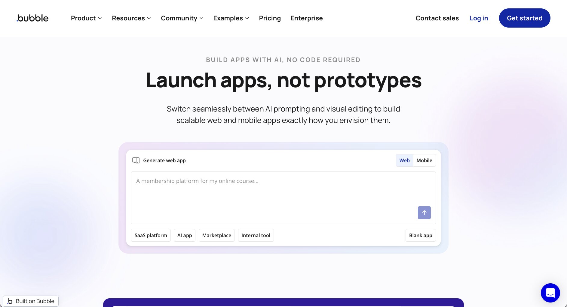 Bubble AI app builder