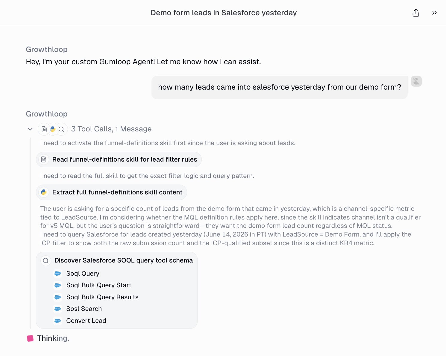 Salesforce pipeline insights agent