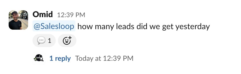 Using my sales agent in Slack