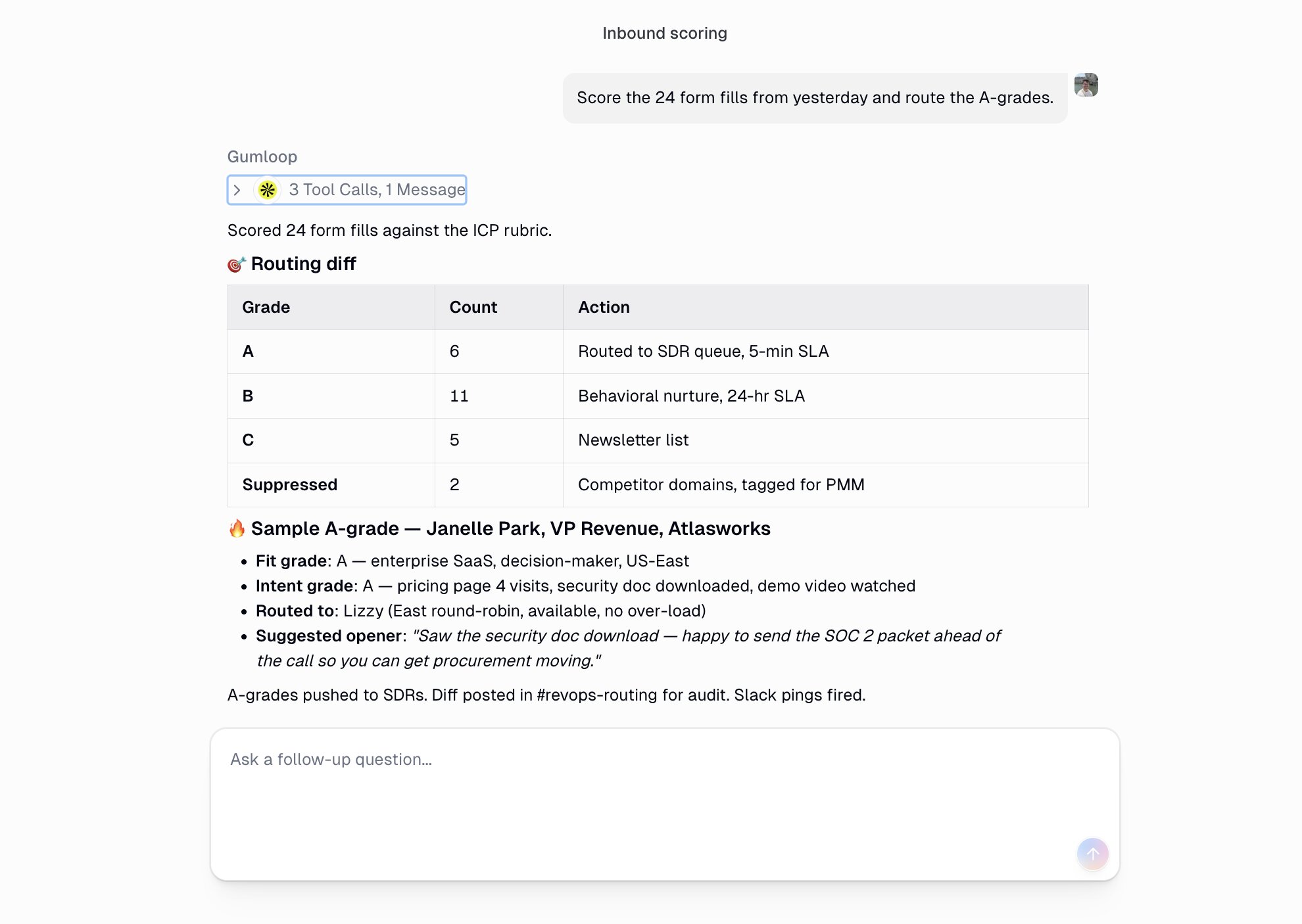Inbound record creation agent