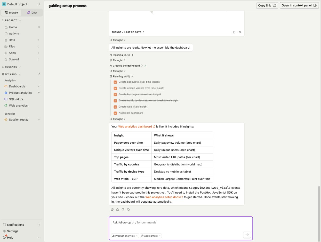 PostHog chat analytics
