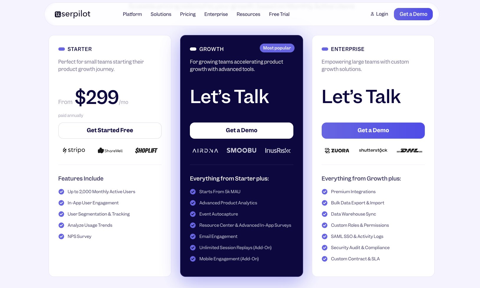 Userpilot pricing plans