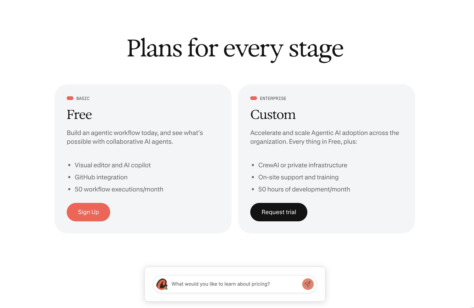 CrewAI pricing plans