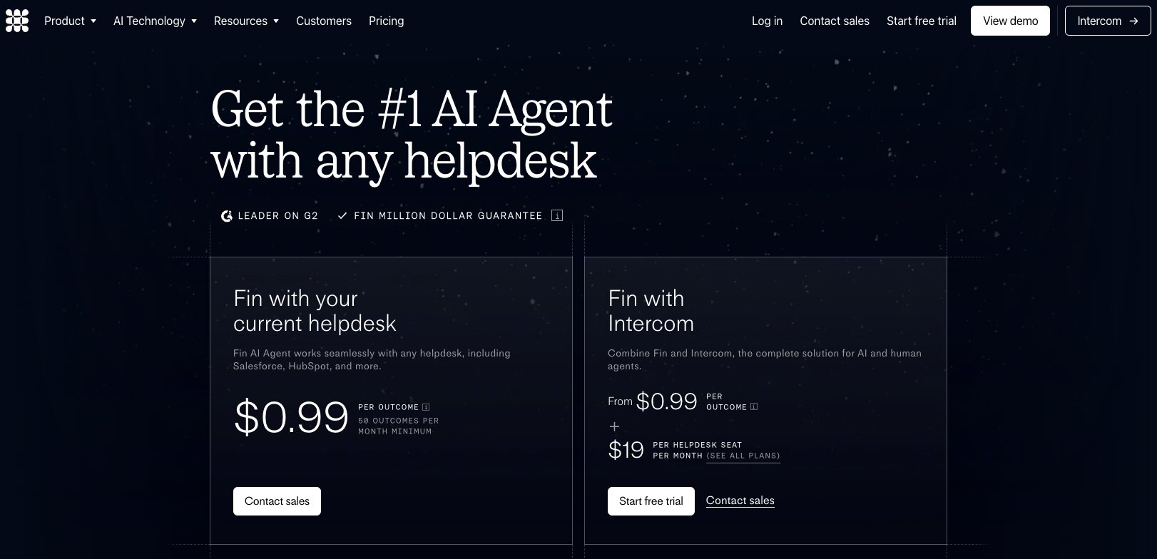Fin AI pricing plans