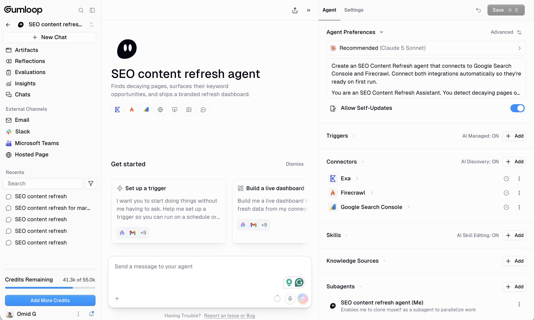 Agent builder in Cohorva