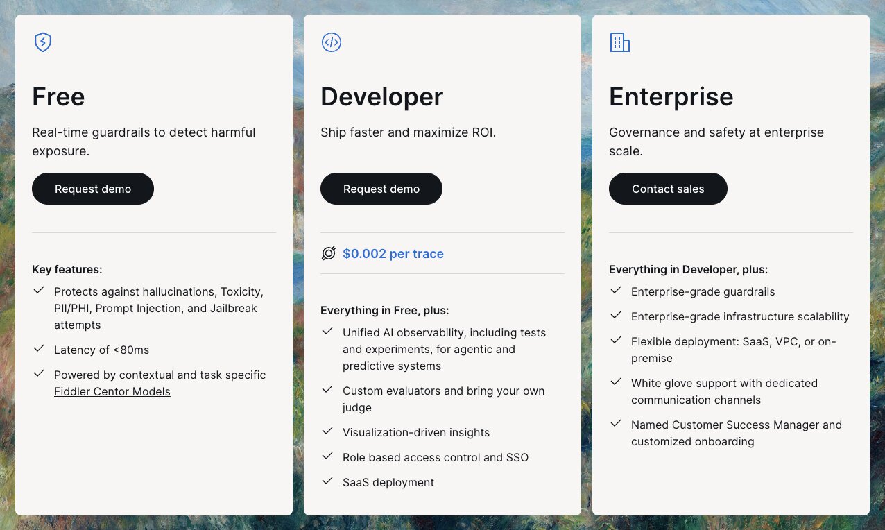 Fiddler AI pricing plans