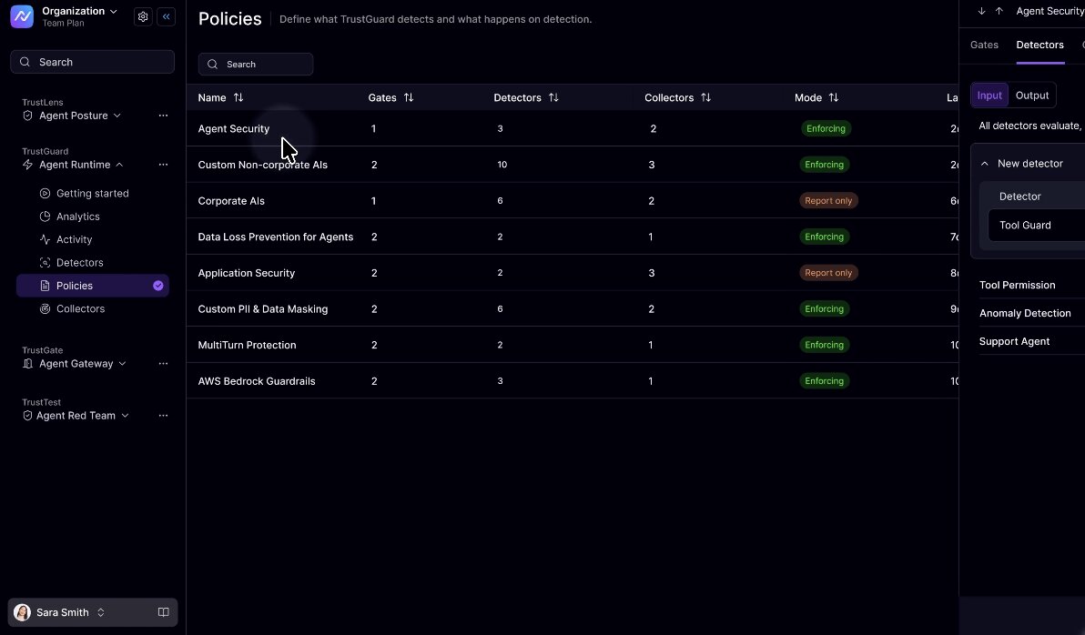 NeuralTrust policies dashboard