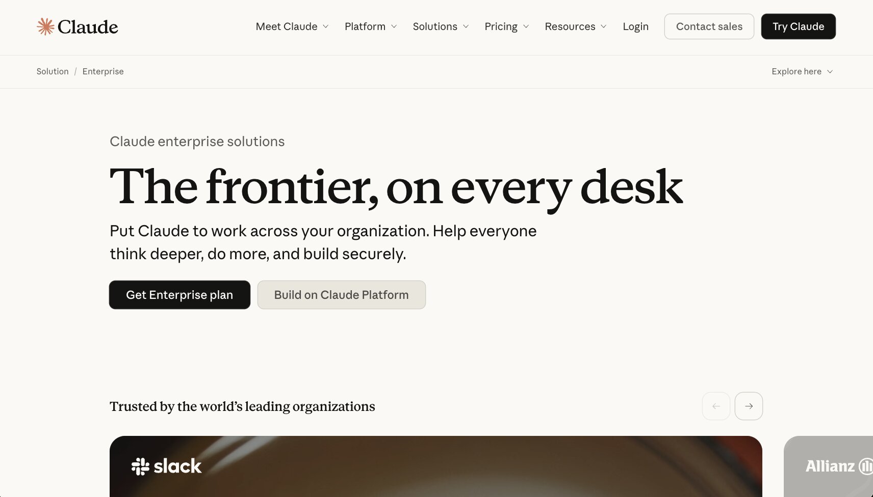Claude Enterprise platform