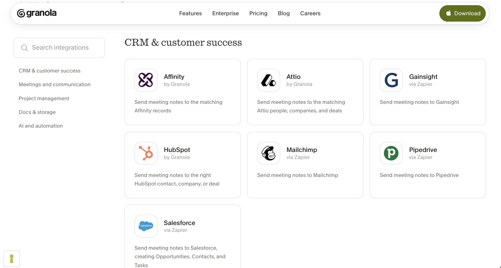Granola integrations